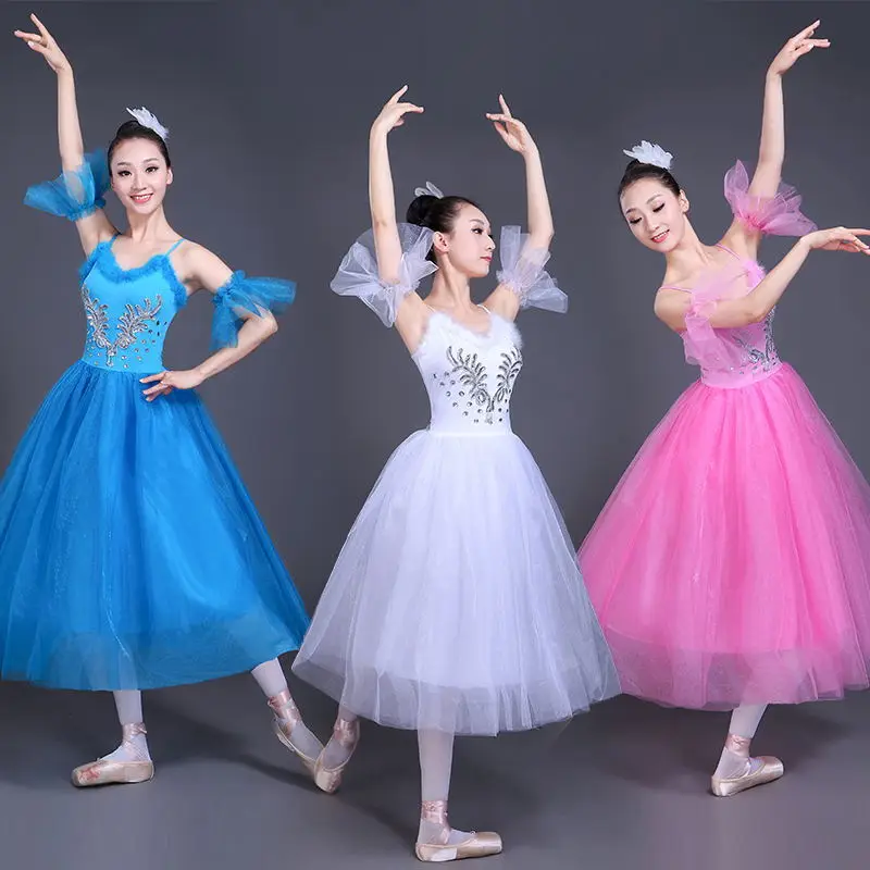 

Costumes White Swan Wear Adult Romantic Platter Girls Women Lake Ballet Dress Ballet Stage Ballet Tutu Classical Dance Wear Suit