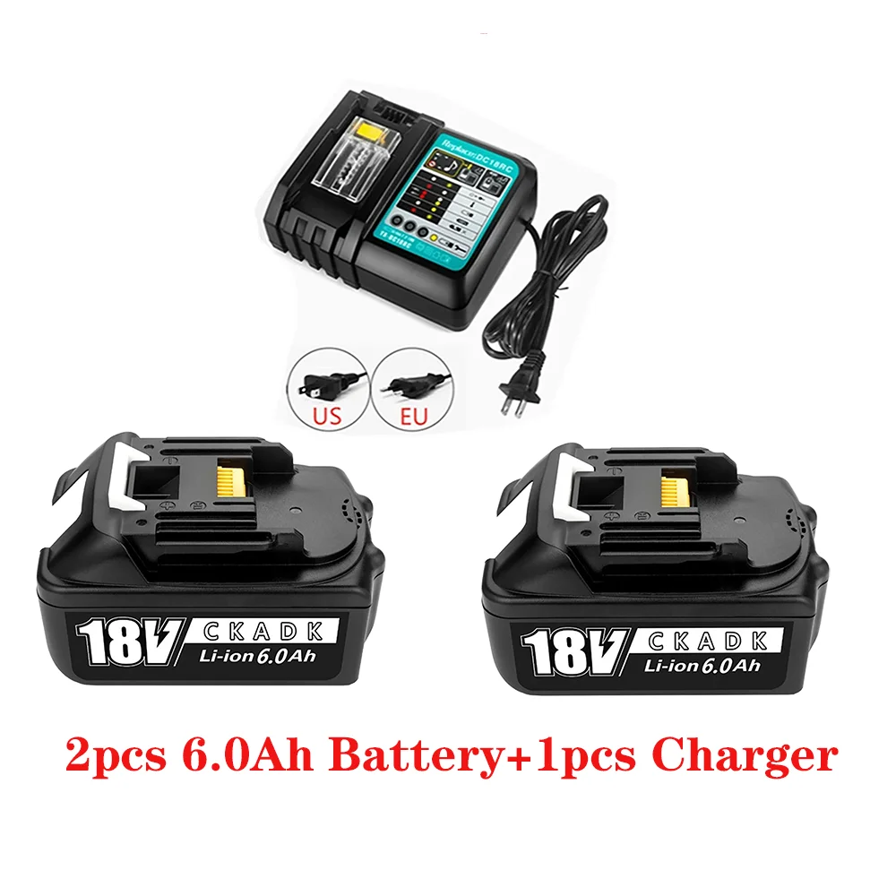 Bl1860 Rechargeable Battery with Charger 6000mAh Lithium Ion for 18V Makita 6Ah Bl1840 Bl1850 Bl1830 Bl1860b Lxt4 |
