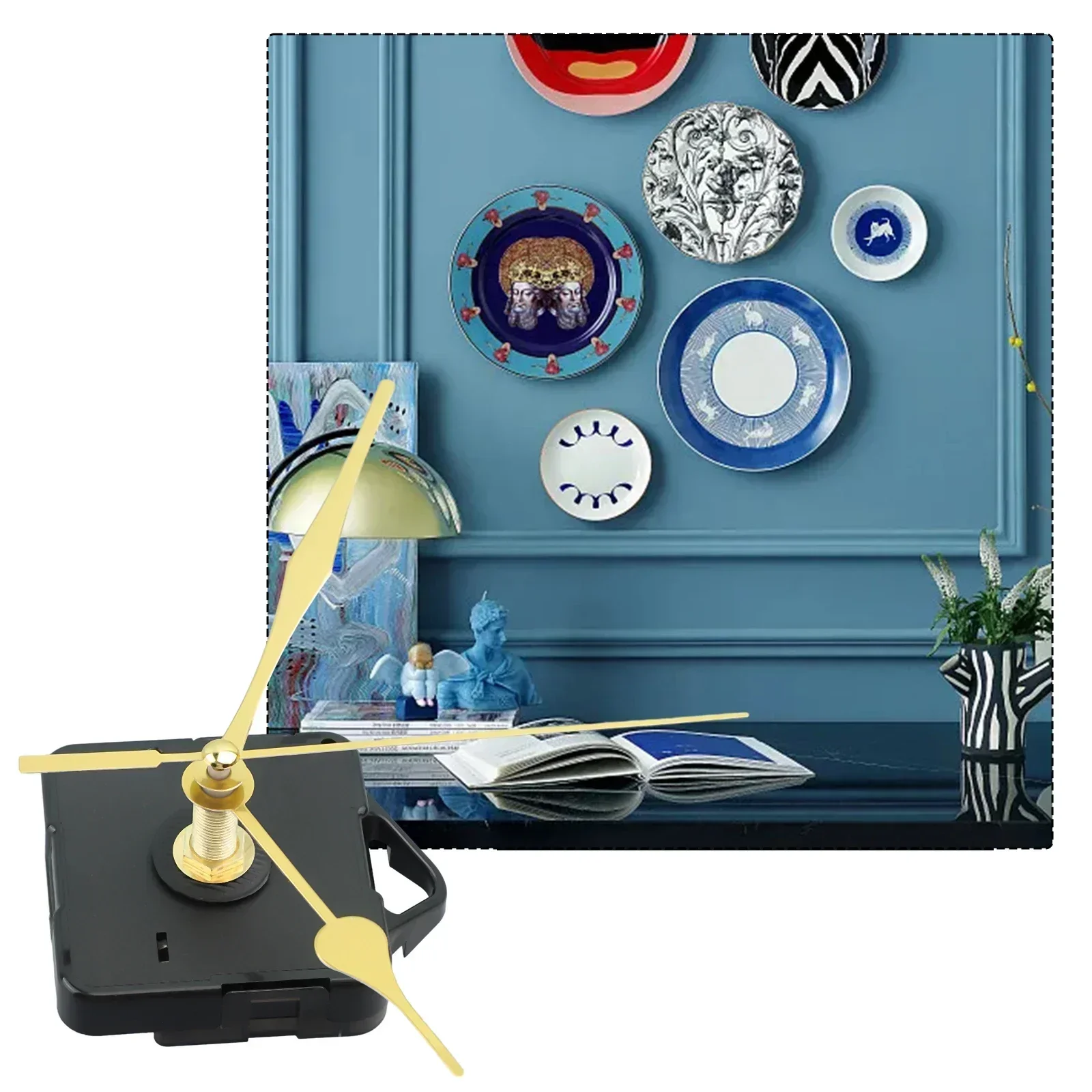 Replacement Parts Clock Repair Set 1.5V AA Battery DIY Gold Hands Long Hands Mechanism Plastic + Aluminum Home