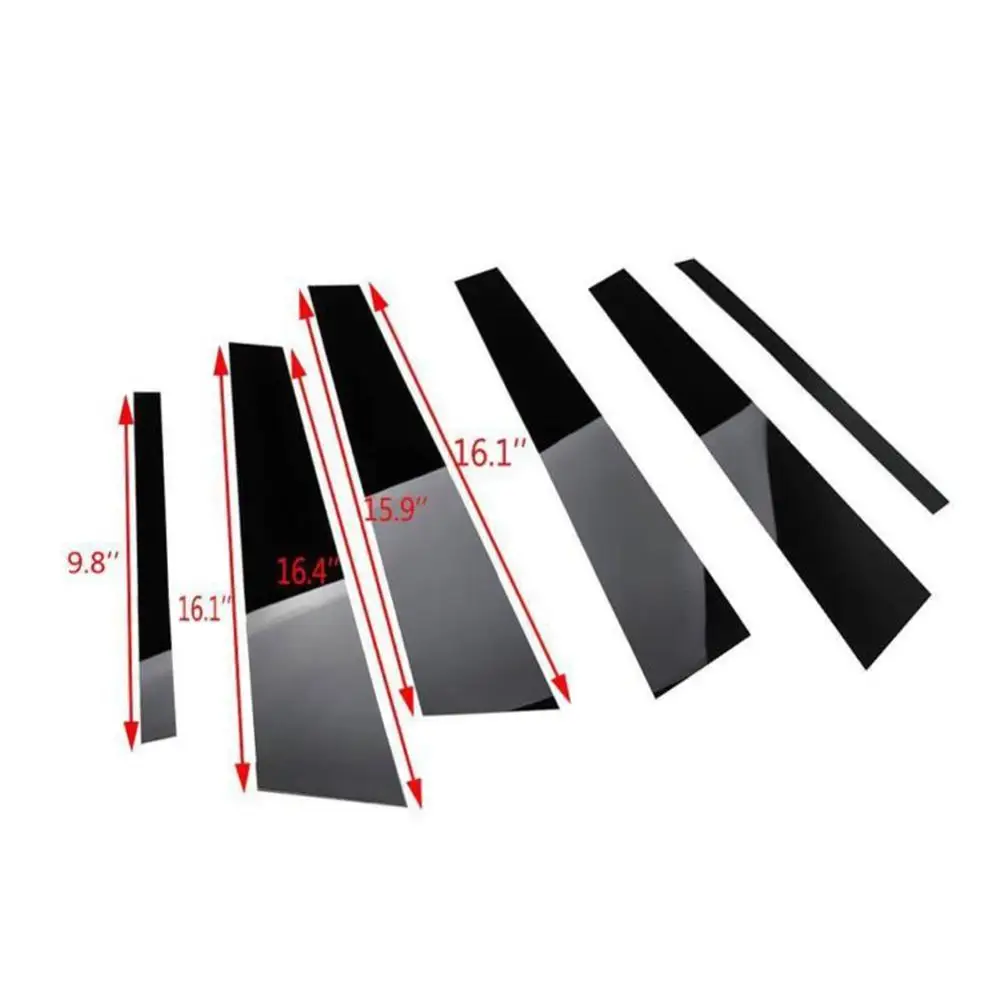 Car Stickers Car Window Stickers Window Door Cover Trim Car Window Trim Stickers Car Window Trim 6Pcs Car Window Pillar Posts Cover Trim for Honda Civic 2006-11 Center BC column stickers Mirror effect