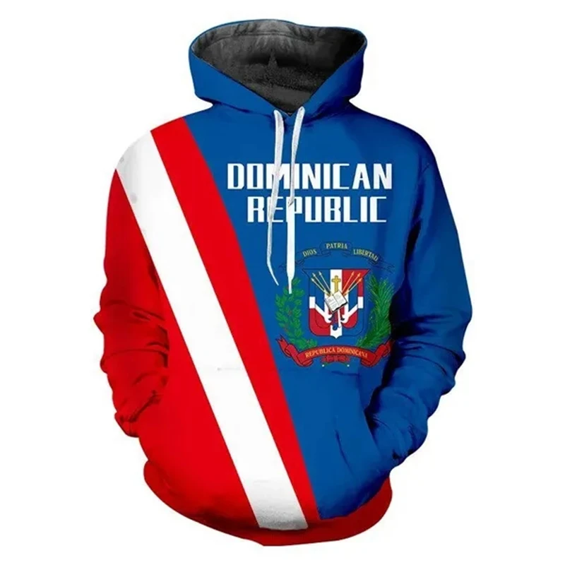 Dominican Republic Flag 3D Printed Graphic Hoodies Men's Women's Chilren Streetwear Sweatshirt Breathable Comfortable Hooded Top 3
