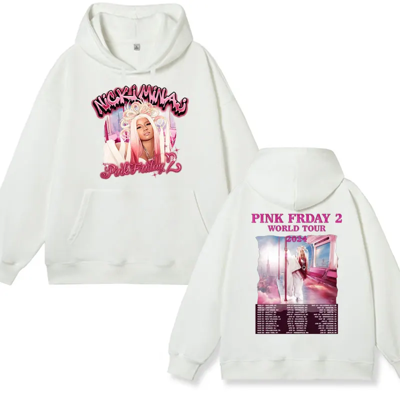 Rapper Nicki Minaj Pink Friday Print Hoodie Male Winter Fashion Hip Hop Oversized Sweatshirts Long Sleeve Hoodies Men's Women's