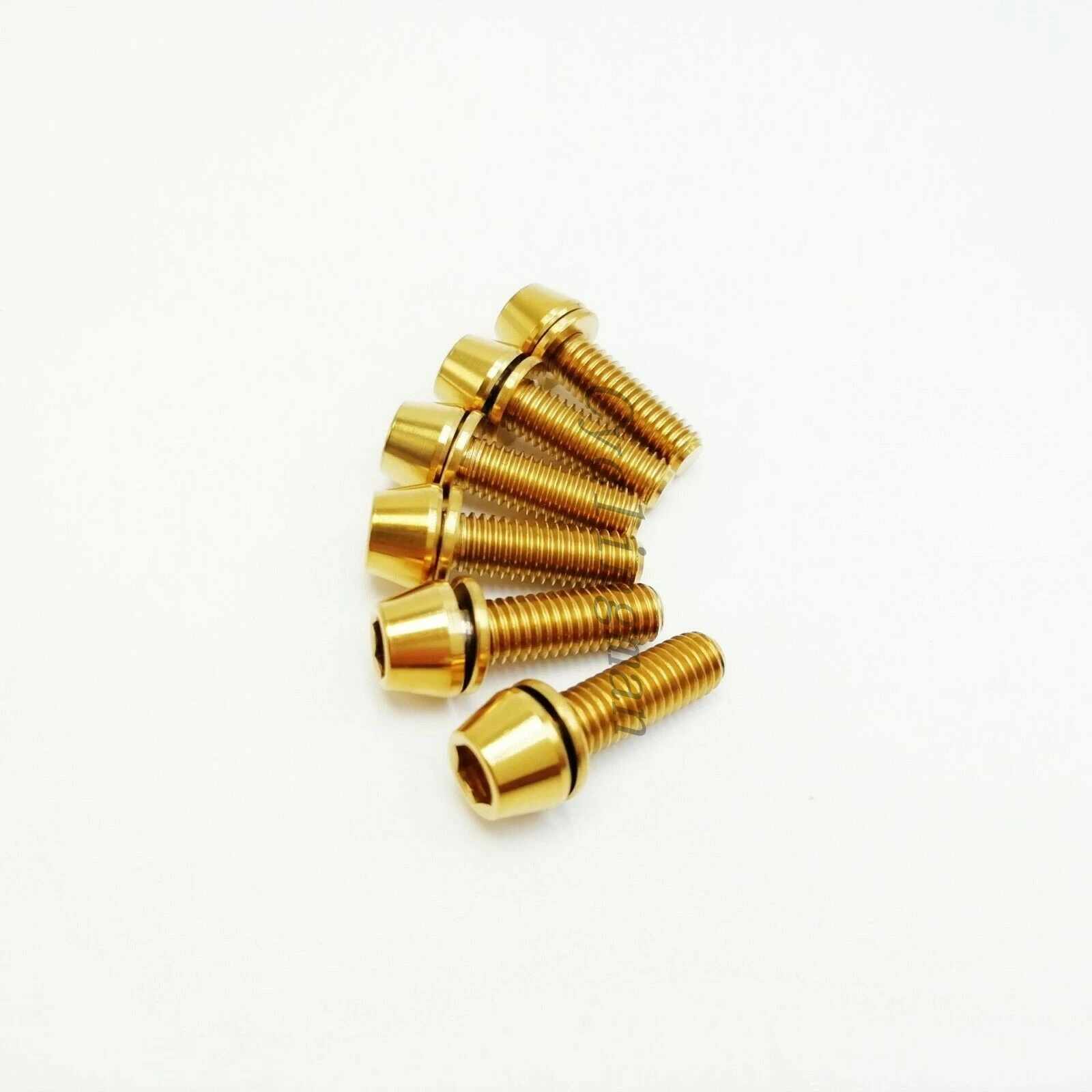 6Pcs Titanium Ti Bolts M5X16mm M5*16mm Tapered Screws Bolts with Washers for Bike Bicycle Stems Handlebar titanium bolts