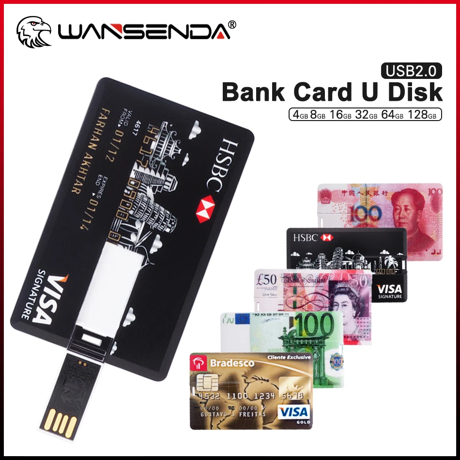 

WANSENDA USB флеш-накопитель, 8 ГБ, 16 ГБ, 32 ГБ, 64 ГБ, 128 ГБ, 2,0 ГБ