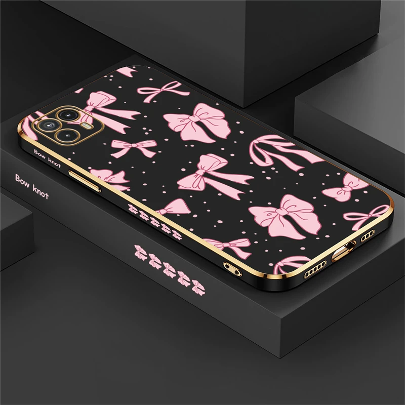 Pink Bow Shockproof Silicone Phone Case Cover