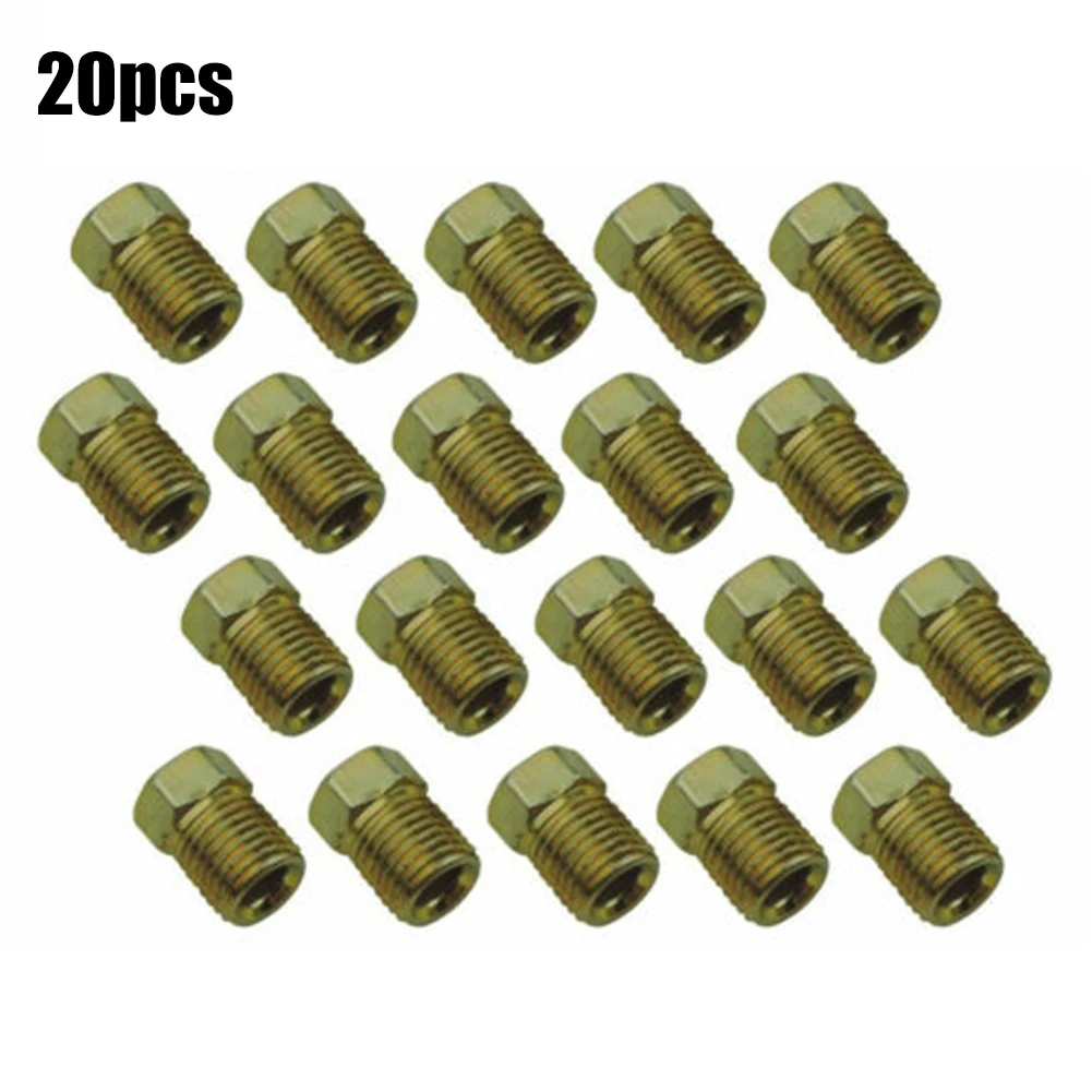 20 Pieces 3/8-24 Inverted Flare Tube Nuts Fits For 3/16 Inch Tube Brake Line Zinc Tube Nuts