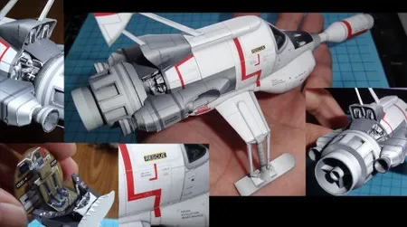 Civil Spacecraft Ultra-Fine UFO Intercropped Lunar Spacecraft 3D Paper Model DIY Toy