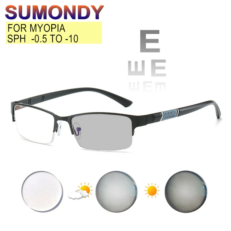 Women Prescription Photochromic Glasses Eyeglasses Myopia