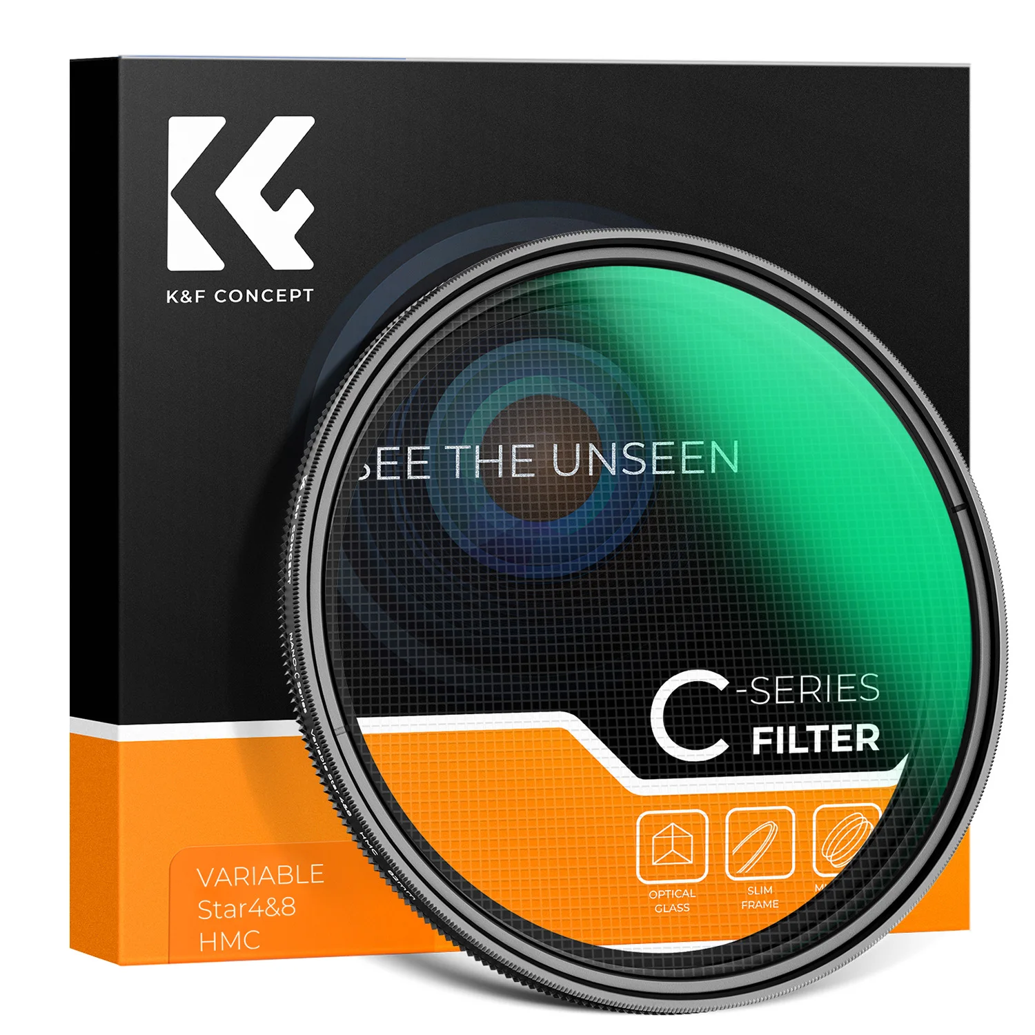 

K & F Concept регулируемый 4-8 Звездный фильтр 49-82 мм Ночная съемка Регулируемый объектив камеры супер тонкий с 3 упаковками чистящая ткань