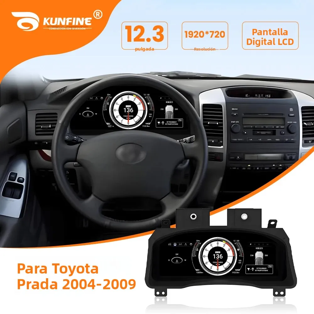 Grupo de instrumentos digitales LCD para Toyota Prado 2004-2009, velocímetro, Panel de instrumentos virtuales, tablero de cabina de 12,3 pulgadas 1