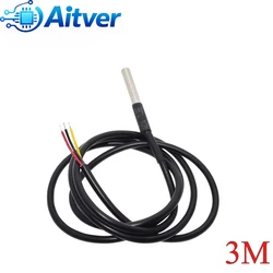 Waterproof Digital Temperature Sensor Probe with 3 - Wire Cable - Multiple Length Options (3M)