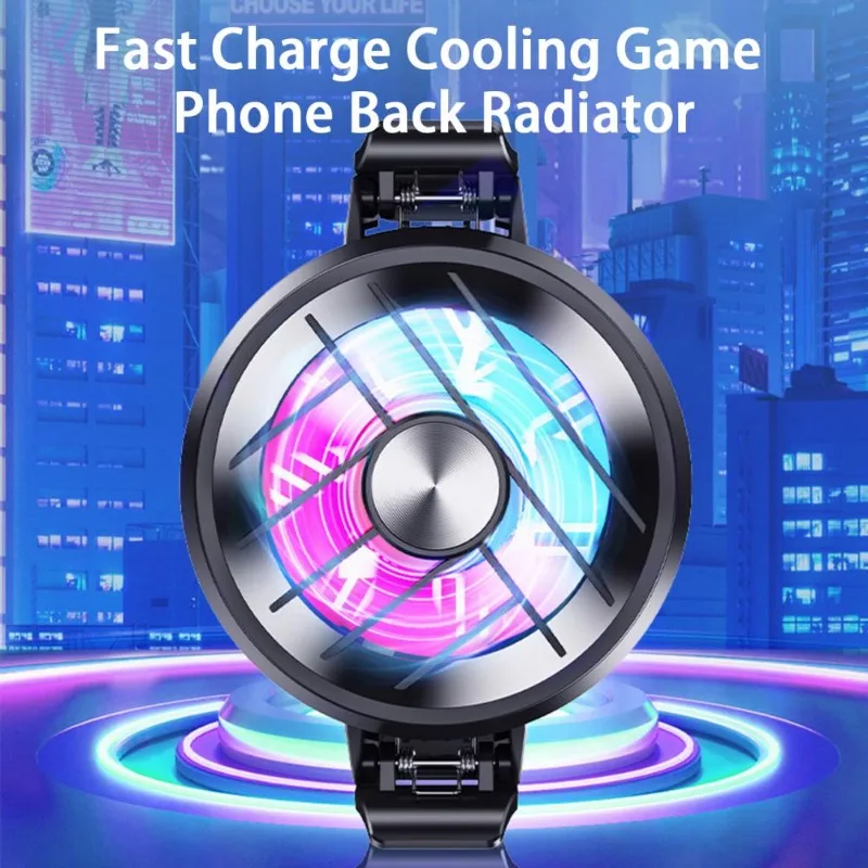 

GT30 Mobile Phone Back-Clip Semiconductor Cooling Fan with RGB Colorful Light Type-c System Silent Game Cooler for IPhone Xiaomi