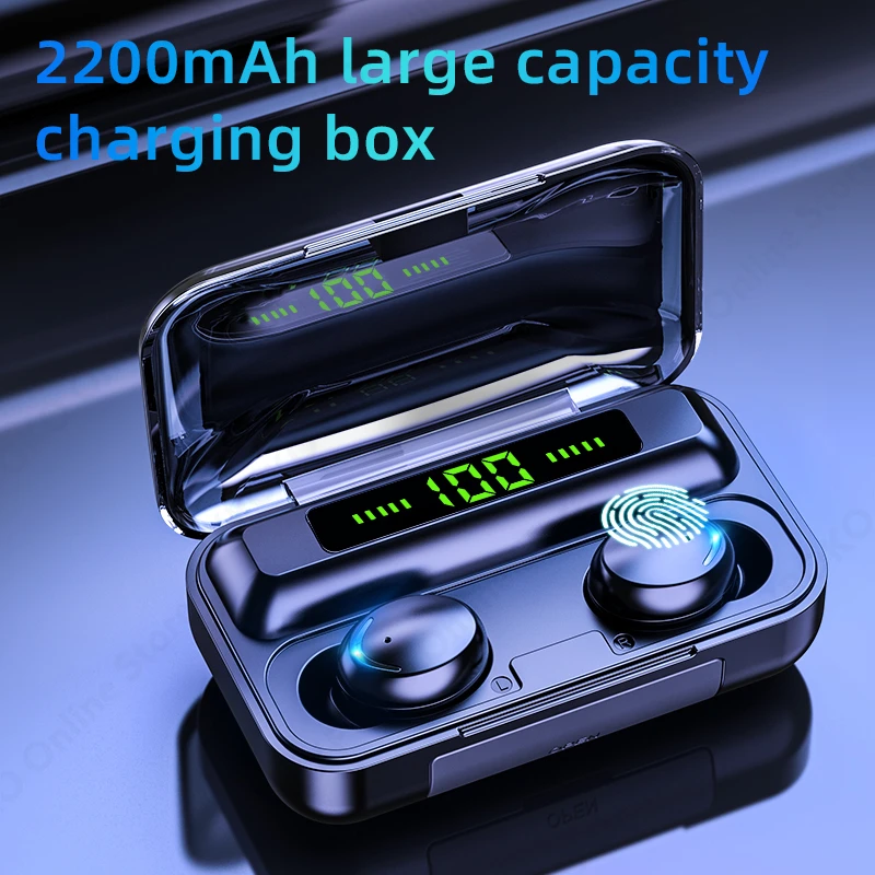 Bluetooth Wireless Headphones with Mic Sports Waterproof TWS Bluetooth Earphones Touch Control Wireless Headsets Earbuds Phone