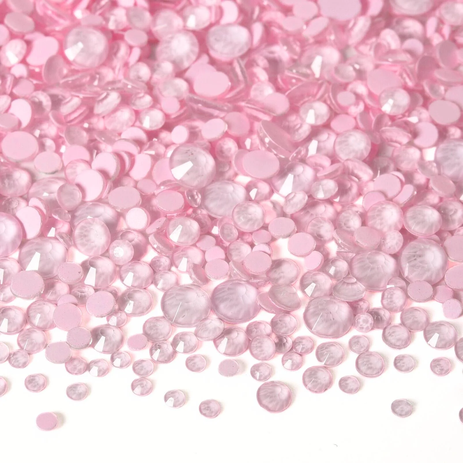 Light Pink GemStone Mix Non-Hotfix Flatback Rhinestones for Nail Art and Garment Decorations