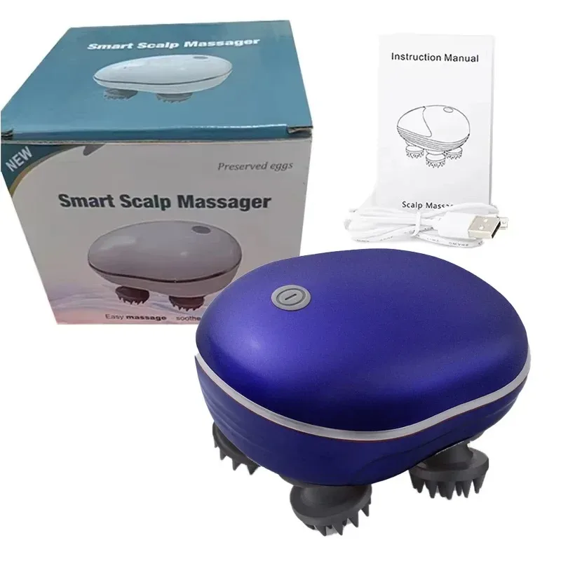 Revitalizing Electric Scalp Massager with Red Light Therapy for Stress Relief and Muscle Relaxation