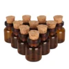 50pcs 0.5ml Amber Mini Glass Bottles Cute Bottles With Cork Stopper Tiny Jar Vials DIY Craft 1