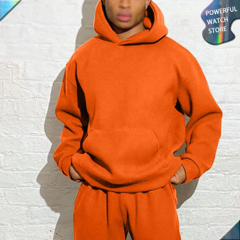 

2022 Autumn Y2k Hoodie Men Casual Unisex Streetwear Crewneck Sweatshirt Solid Color Pullover No Drawstring Hoodie Winter Clothes