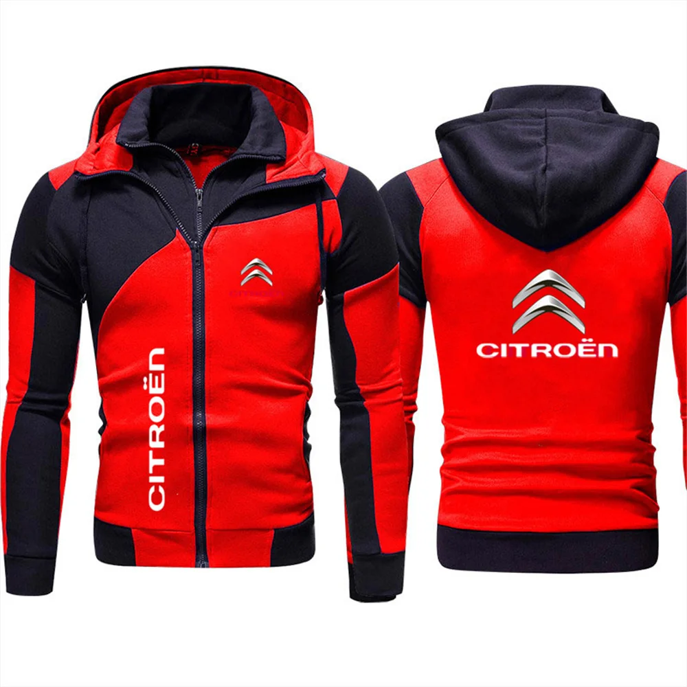 2024 Car Logo Citroen Men's Double Zipper Jacket Harajuku Fashion Windproof Jacket Outdoor Fishing and Mountaineering Top 3