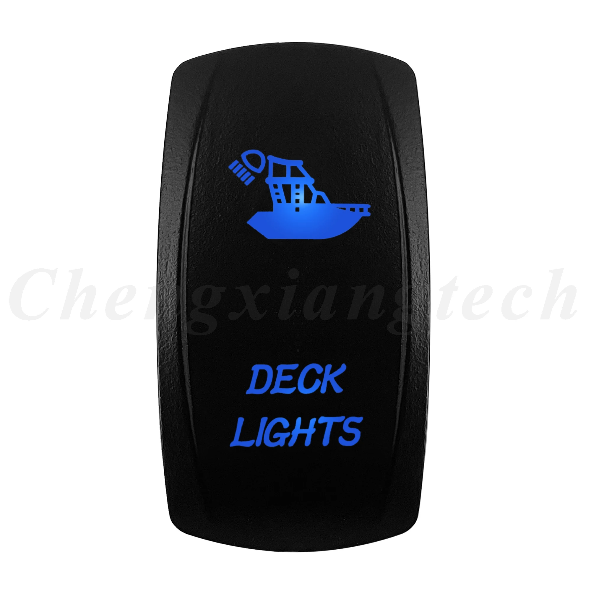 12V 20A Blue LED Waterproof Laser Rocker Switch - IP68 Rated