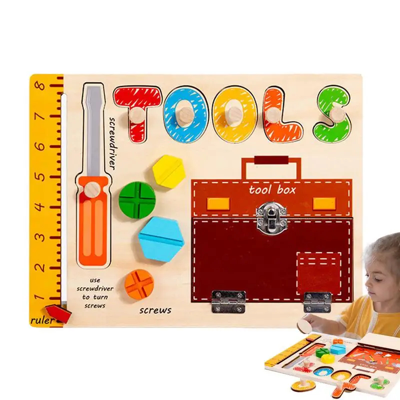 

Пазлы Деревянные Монтессори для малышей, интерактивная форма, цветная обучающая ручка, зрительно-моторная развивающая игрушка для 1