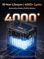 Station d'alimentation portable AFERIY 2800W P280, générateur solaire 2048Wh, batterie LFP connectable via application, pour la maison et le camping en extérieur 3