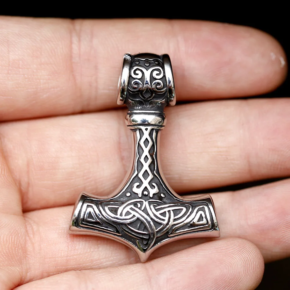 Norse Vikings Martelo de Thor Mjolnir Escandinavo Rune Amuleto Colar, Corrente de Aço Inoxidável, Pingente Âncora Vegvisir, Jóias Masculinas