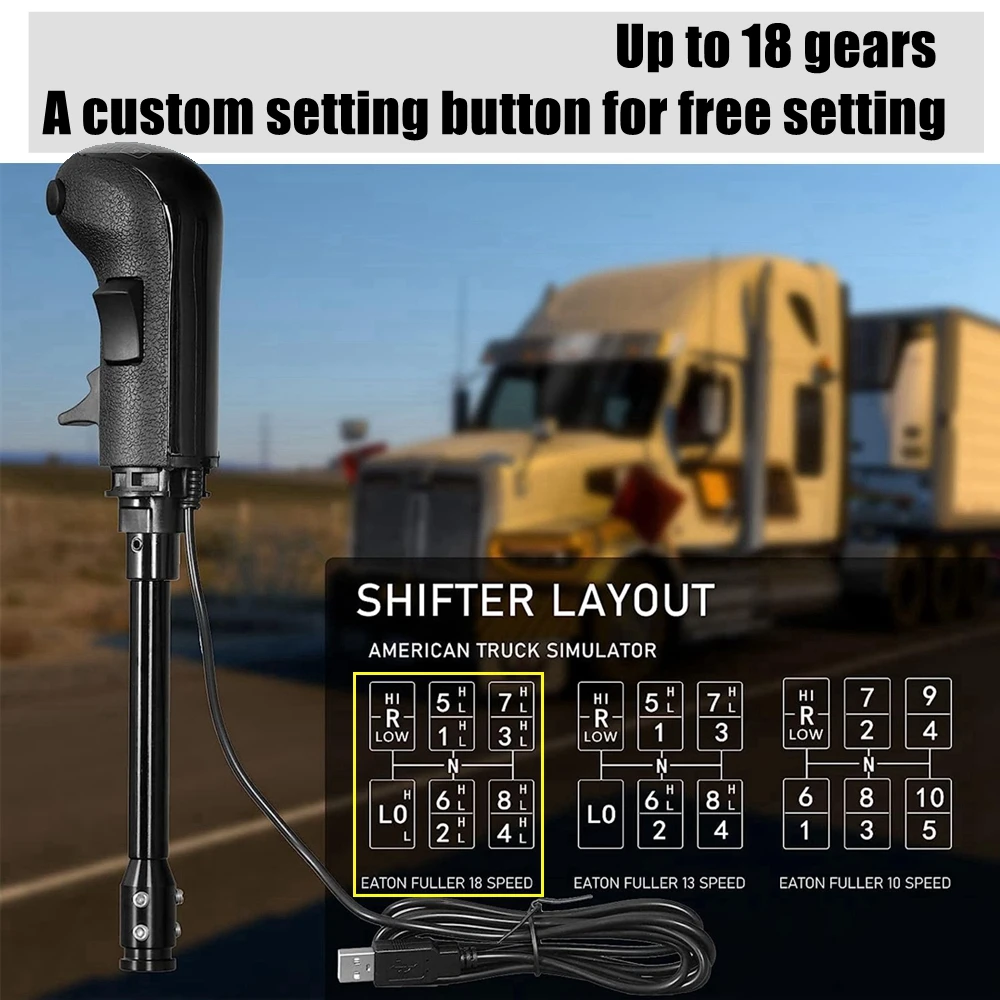 USB Truck Simulator Shifter, Schaltknauf für ATS & ETS2 PC Racing Shifter –  Kompatibel mit Logitech G25 G27 G29H G920 G923, Thrustmaster TH8A und  Fanatec SQ: : Games