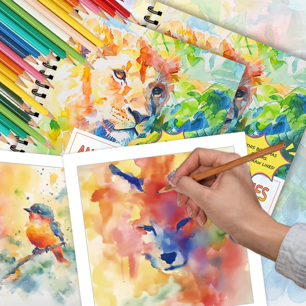 1pc, Animal Reversal Colouring Book, 30 sheets of 100gsm, Relaxing & Creative Lines ‘All You Need Is A Pen Book’ Birthday Gift 5