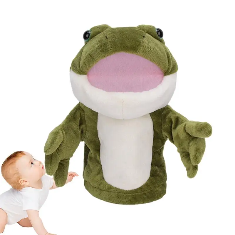 Frog Hand Puppets FROG Stuffed Animals Hand Puppet Birthday Christmas Plush Stuffed Doll puppet Plush Baby Boy Toys For Kids