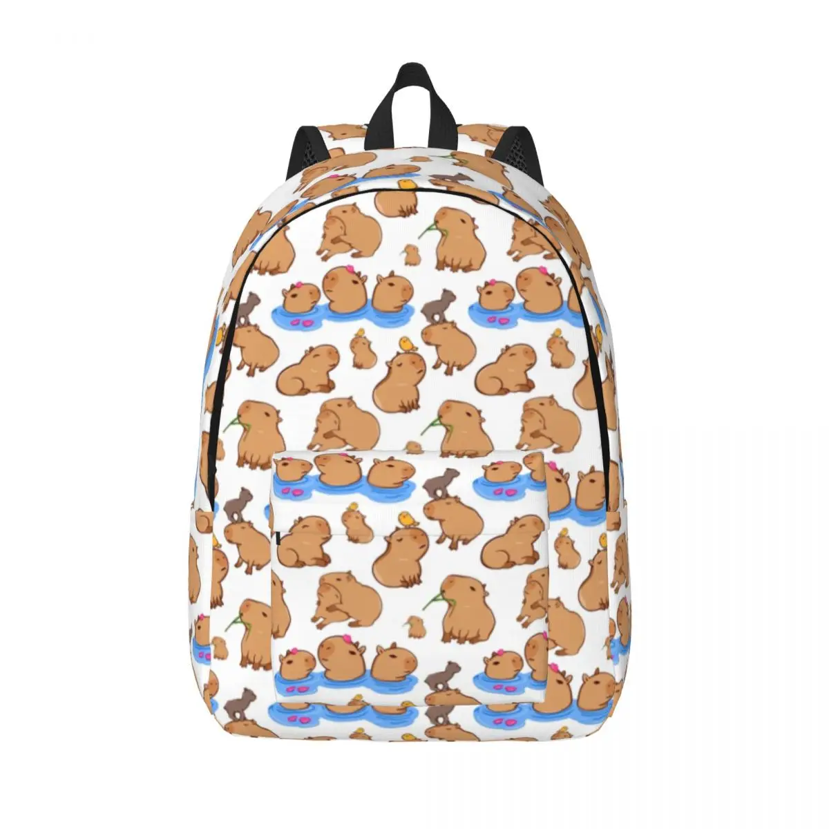 

Capybara Pattern Pet Canvas Backpack Boys Wild Animals Of South America College School Travel Bags Bookbag Fits 15 Inch Laptop
