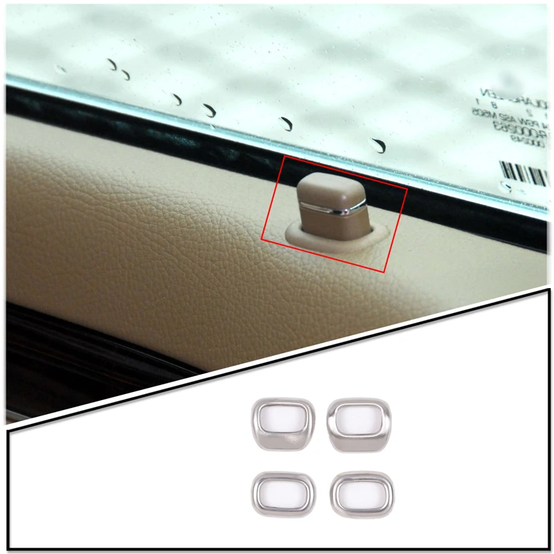 

For Mercedes Benz S Class W221 2006-2013 Stainless steel Silver Car Door Safety Lock Cover Trim Sticker Car Accessories