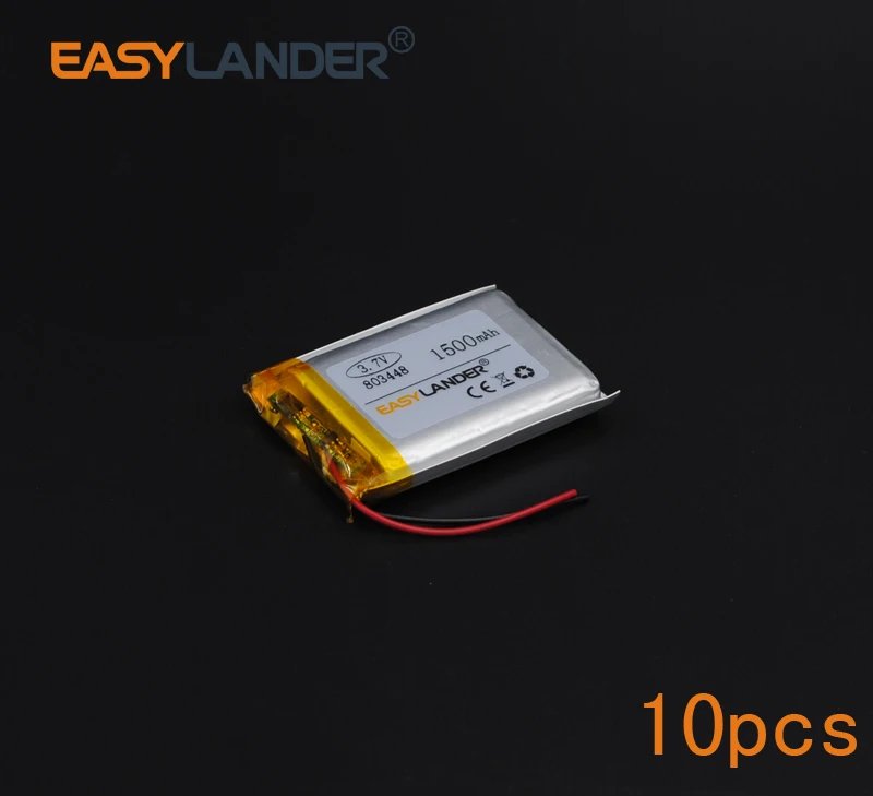 

10pcs/Lot 3.7V 1500mAh 803448 Rechargeable li Polymer Li-ion Battery For mouse recorder speaker RC toys headephone Remote 083448