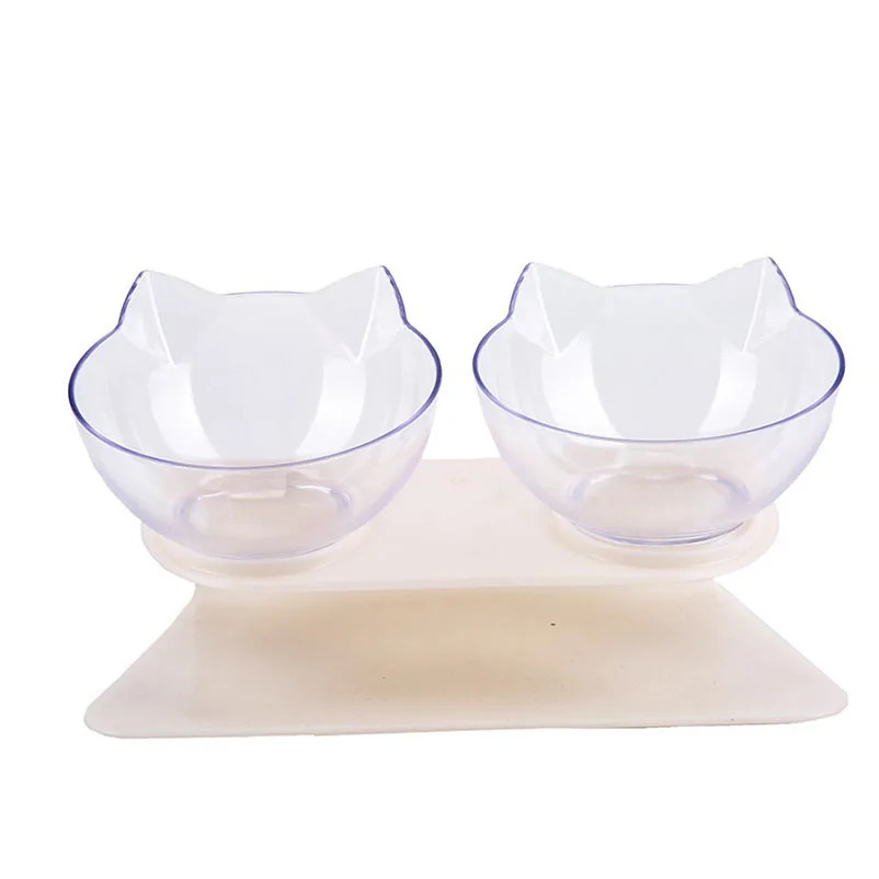 thumbnail image 1 of Cuenco para mascotas de gran venta, protector de cuello para gatos, cuenco transparente inclinado para cara de gato, a prueba de salpicaduras y antideslizante, suministros para mascotas, 1 of 5