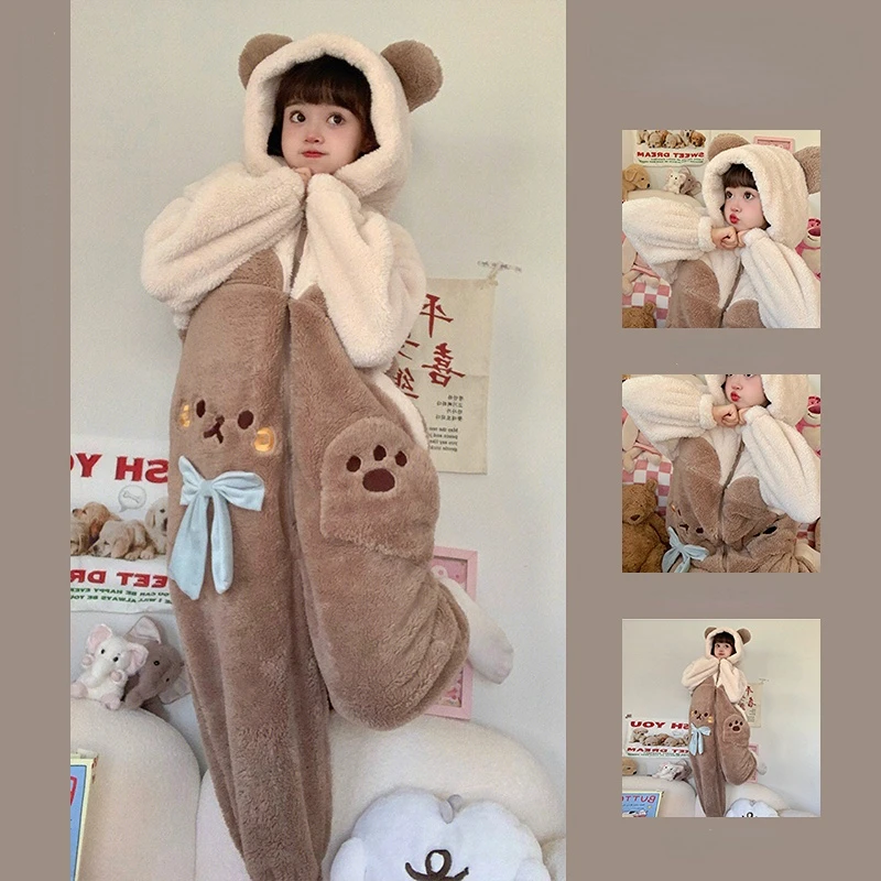 Pijama Tipo Onesie De Capibara Para Adultos – Con Capucha – Tela Suave Y Cálida – Ideal Para Fiestas O Estar En Casa