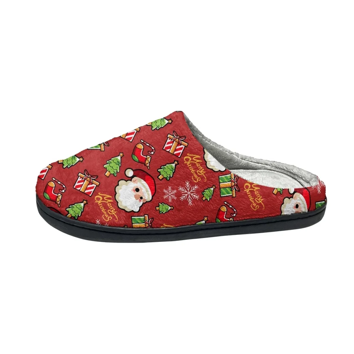 Christmas Design Warm Cotton Slippers Print On Demand Casual Winter Cozy Footwear Non-Slip Home Couple Footwear Print On Demand