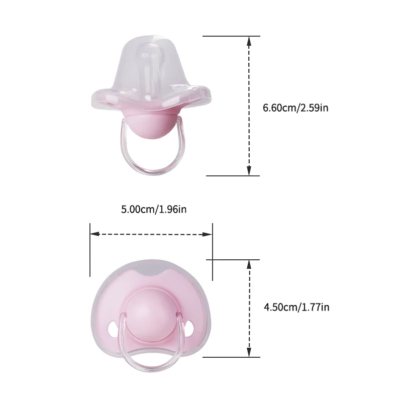 1 Pc Baby Pacifier With Pp Lid And Handle Liquid Silicone Nipple Infant Soother Bpa Free Round Day Use Flat Night Use Comfort