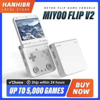 MIYOO FLIP V2 Handheld Game Players 3.5'' IPS Screen Linux System Onion OS Video Game Consoles Free Case Gamer Gift Retro Gaming 1