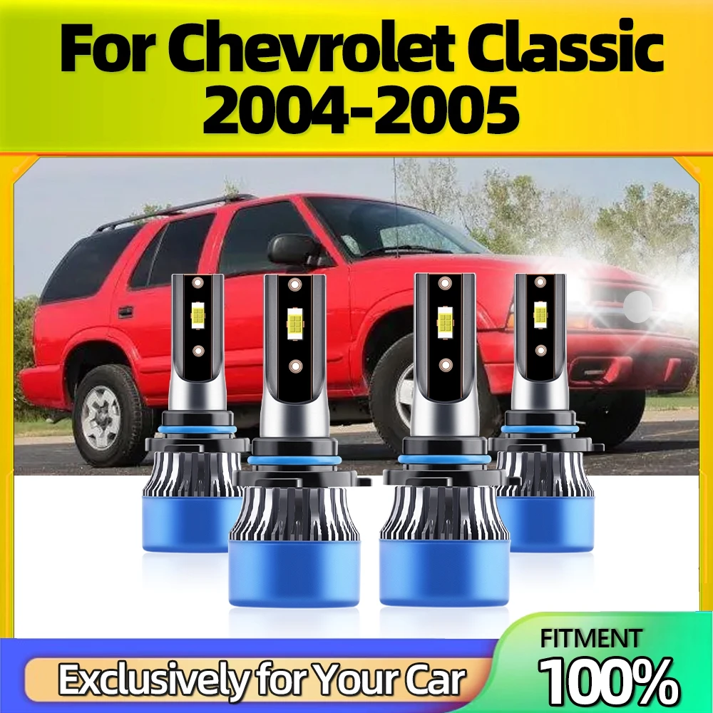 

Exterior Canbus Car Headlight Bulbs White 4x 9005 9006 High Low 25000LM 110W 12V Super CSP Chip For Chevrolet Classic 2004-2005