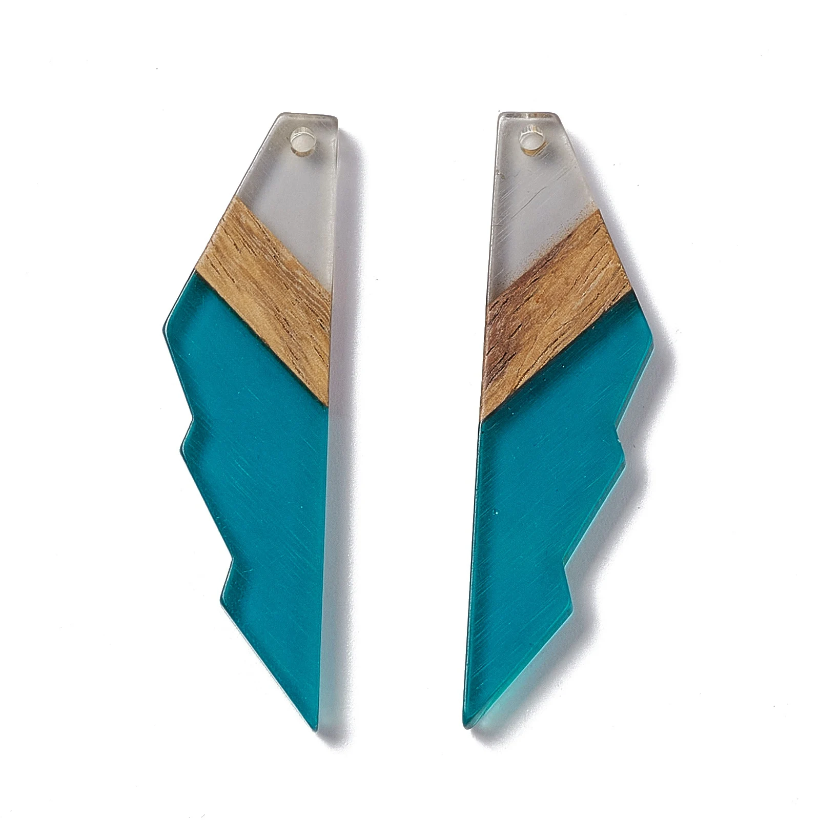 20pcs Jagged Shape Charms Splice Resin Walnut Wood Big Pendants Earring Necklace Accessories Jewelry DIY