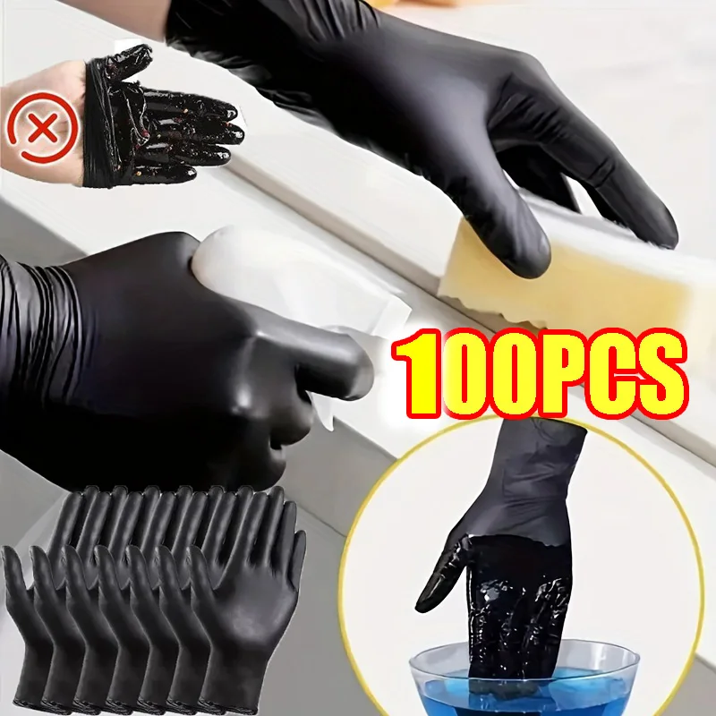 10-100pcs Disposable Nitrile Rubber Gloves Household Cleaning Gardening Kitchen Work Tools