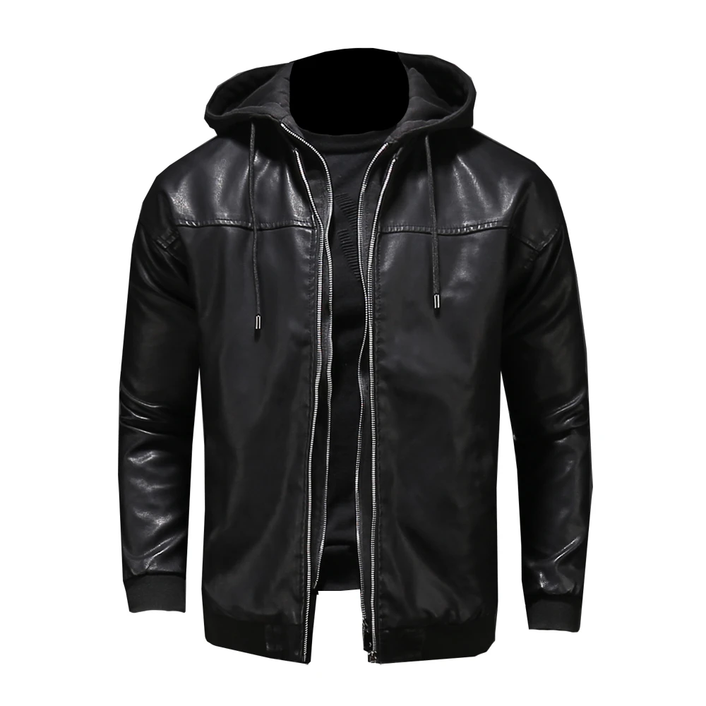 big and tall leather jacket New Style PU Leather Jacket Men Turn Down Neck Zipper Casual Winter Warm Top Blouse Thickening Coat Outwear Top Blouse Jacket winter soldier jacket