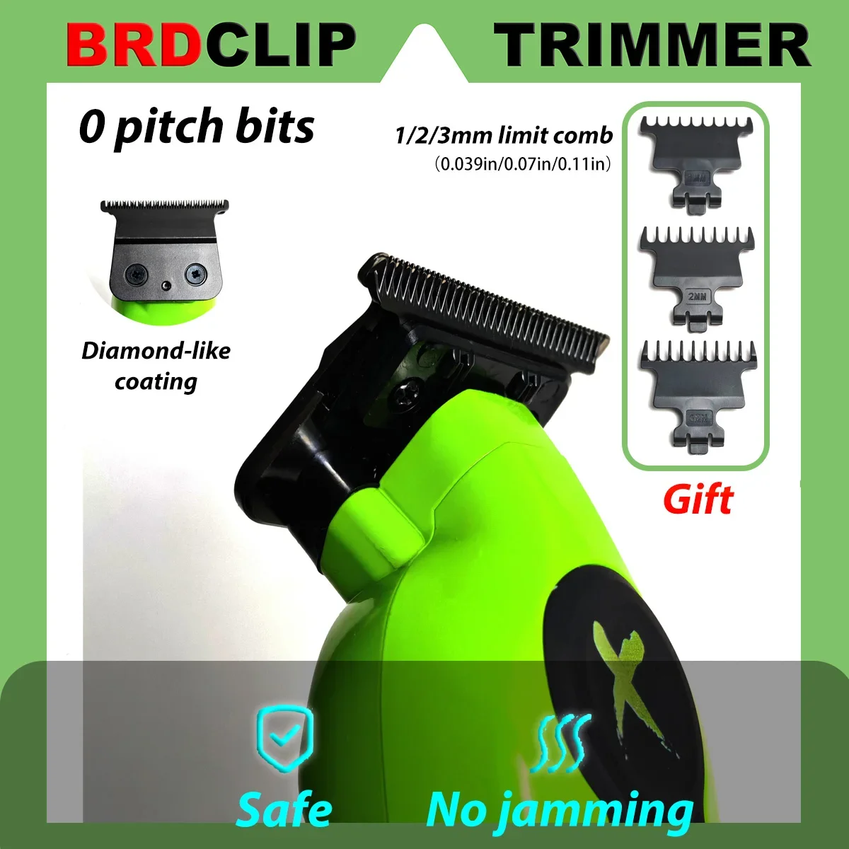 Professional Electric Hair Clipper Trimmer Shaver BRDCLIP X Series Set Gradient Salon Hair Styling Tool DLC Coated Fade Blade 5