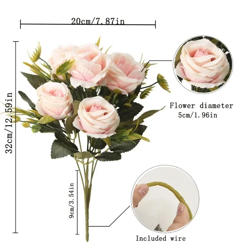 Elegant Silk Rose Bouquet for Weddings and Home Decor