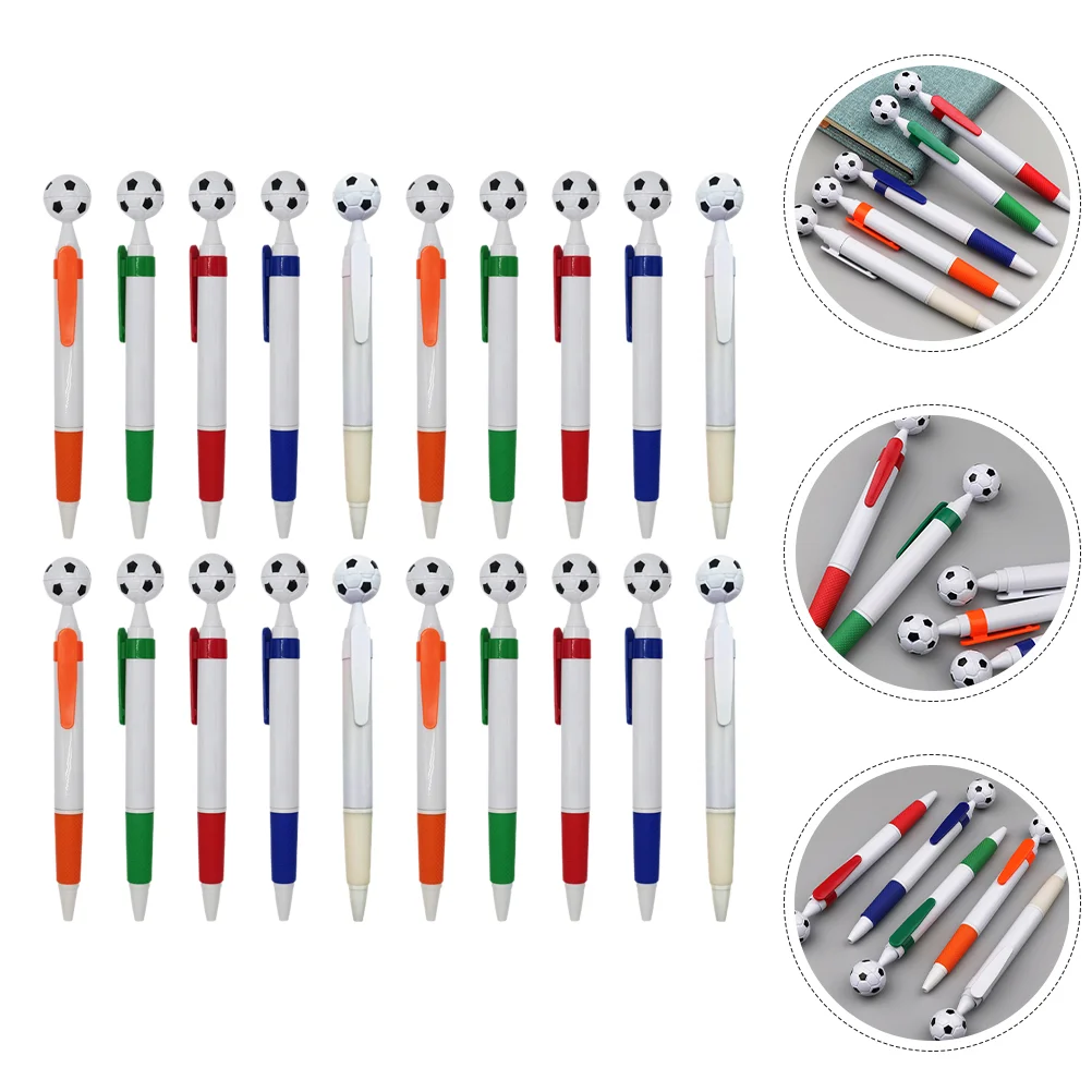 20 Pcs Fountain Pen Football Ballpoint Student Pens Bulk Abs Soccer Goodie Bag Favors Plastic School Child Soccer Scrapbooking 6