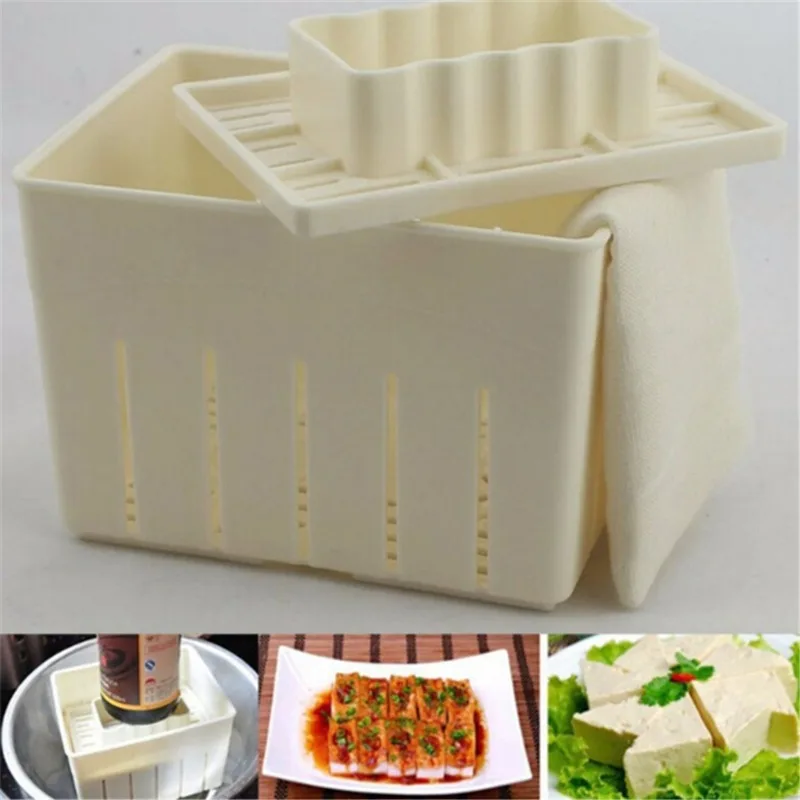 Tofu Mold DIY Plastic Tofu Press Mould Homemade Tofu Mold Soybean Curd Making Mold Cheese Cloth Kitchen Cooking Tool Set