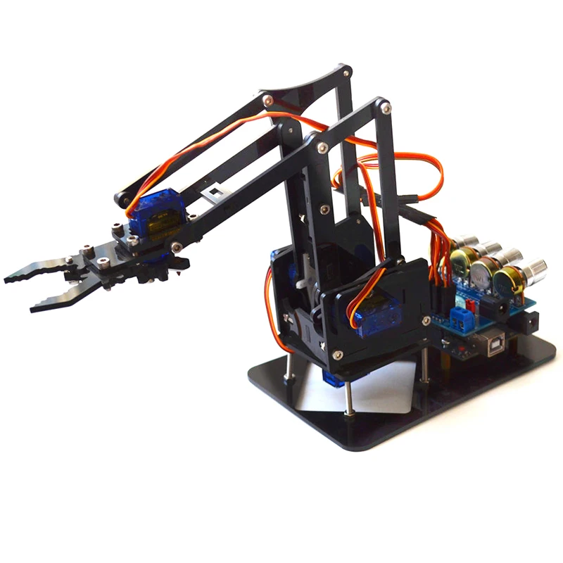 

4 DOF Assembling Acrylic Mechanical Arm For Arduino Programming Robot Arm Mechanical Robot Manipulator Claw DIY Kit