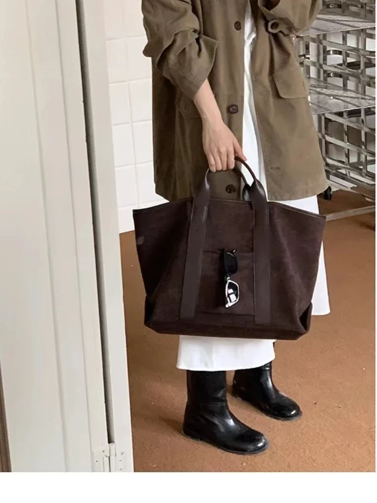 2024 New Women's Bag Suede Large Capacity Women's Shoulder Bag Fashion Versatile Casual Dual Purpose Handbag