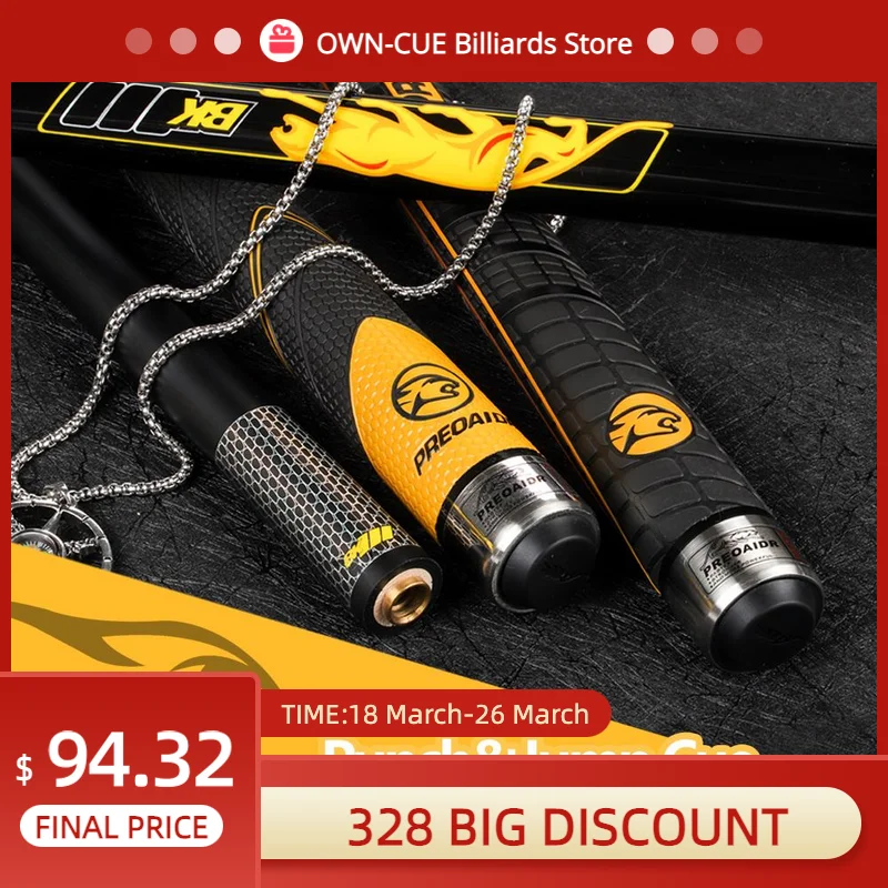 PREOAIDR 3142 BK3 Carbon Fiber 13mm Tip 3 Pieces Punch&Jump Cue Carbon Maple Technology Shaft Uni-loc Joint Break Punch Cue Kit