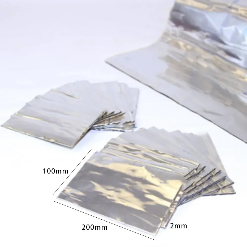 Car Stereo Isolation Plate Damping Audio Acoustic Dampers -40 &deg; C+100 &deg; C Butyl Rubber Aluminum Sheet