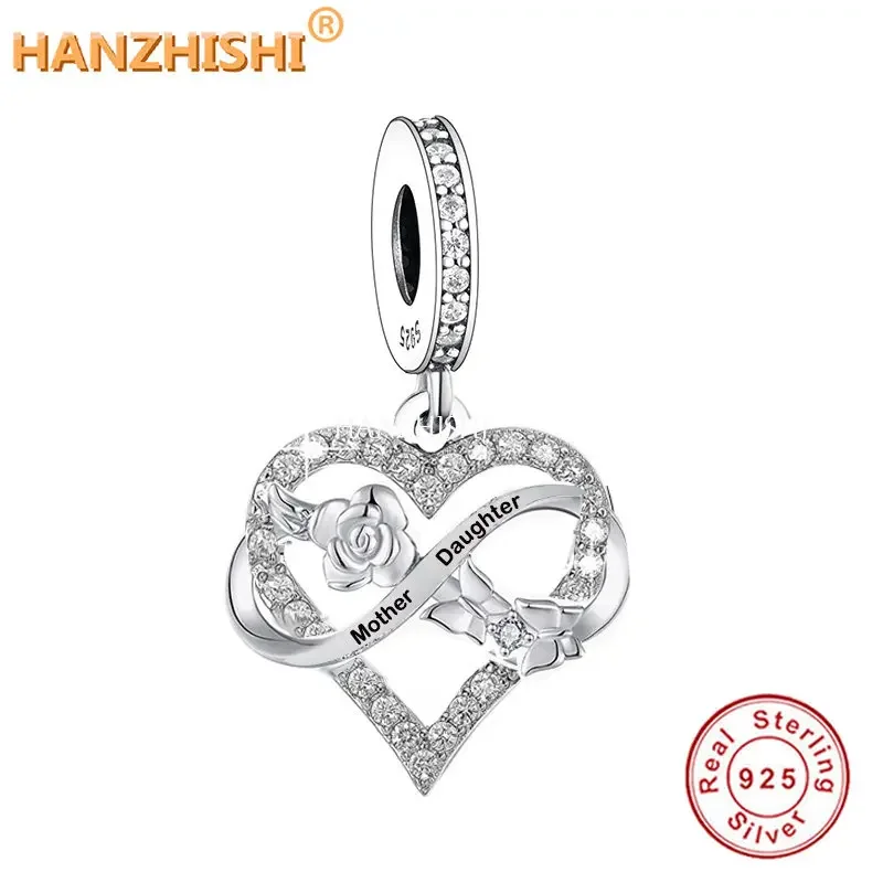 

Authentic 925 Sterling Silver Rose Flower Butterfly Dangle Charm Beads Fit Original Charm Bracelet Necklace DIY Jewelry Making